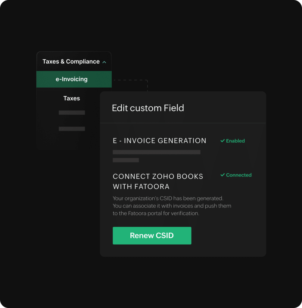 zoho books' e-invoice