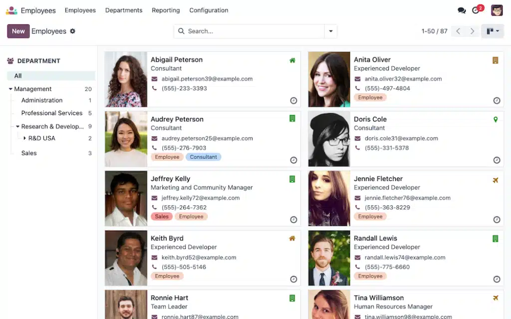 odoo employee management