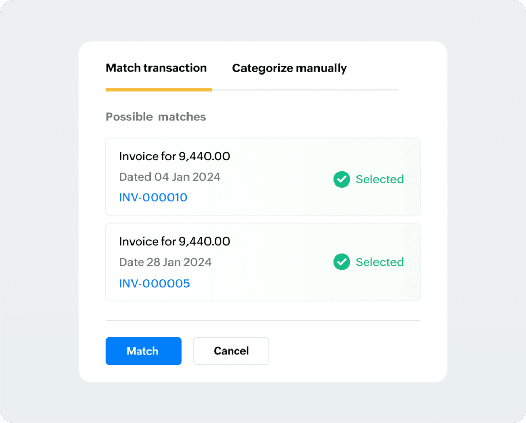 matching payments