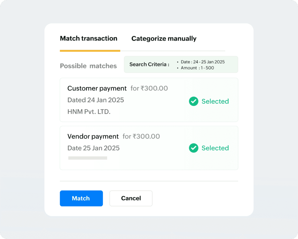 matching supplier payments