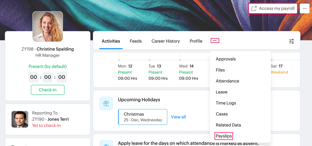 zoho people and payroll integration